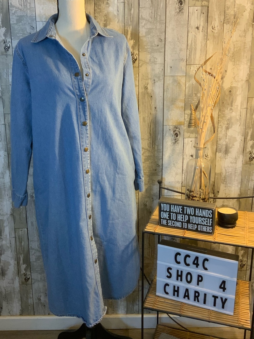 NorthStyle Light Blue Denim Long Sleeve Shirt Dress